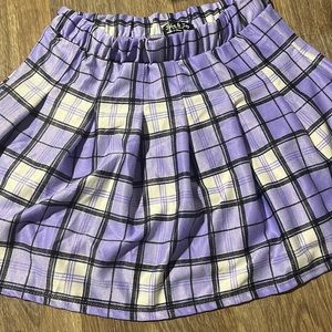 Girls purple plaid skirt